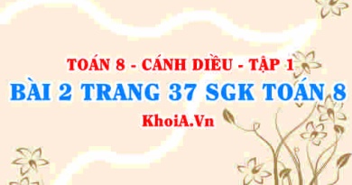 Bài 2 trang 37 SGK Toán 8 tập 1 Cánh Diều